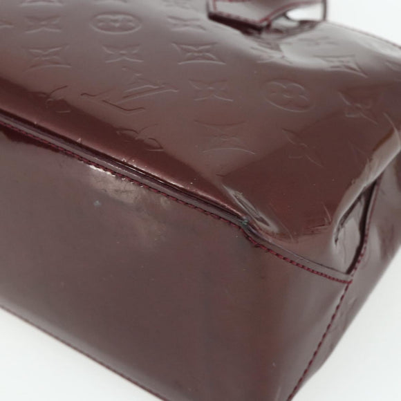 LOUIS VUITTON Vernis Wilshire PM Hand Bag Rouge Favist M91644 LV Auth 176945