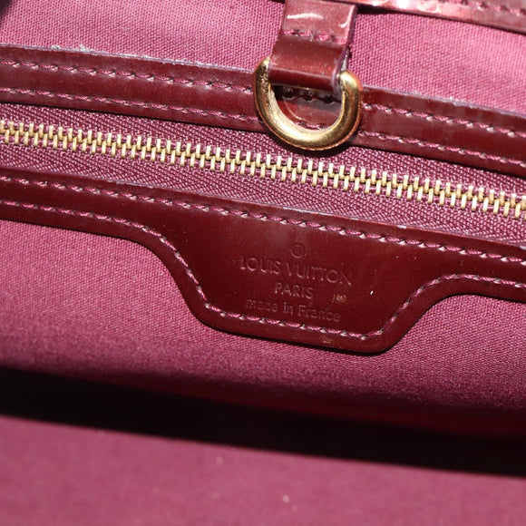 LOUIS VUITTON Vernis Wilshire PM Hand Bag Rouge Favist M91644 LV Auth 176945