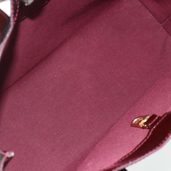 LOUIS VUITTON Vernis Wilshire PM Hand Bag Rouge Favist M91644 LV Auth 176945