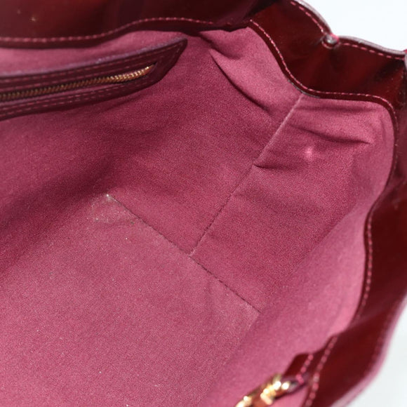 LOUIS VUITTON Vernis Wilshire PM Hand Bag Rouge Favist M91644 LV Auth 176945