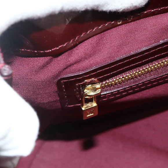 LOUIS VUITTON Vernis Wilshire PM Hand Bag Rouge Favist M91644 LV Auth 176945