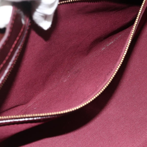 LOUIS VUITTON Vernis Wilshire PM Hand Bag Rouge Favist M91644 LV Auth 176945