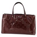 LOUIS VUITTON Vernis Wilshire PM Hand Bag Rouge Favist M91644 LV Auth 176945-3