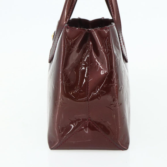 LOUIS VUITTON Vernis Wilshire PM Hand Bag Rouge Favist M91644 LV Auth 176945