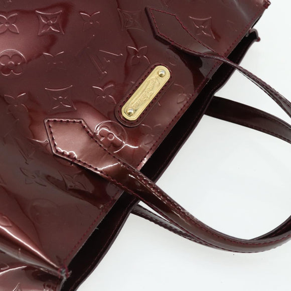 LOUIS VUITTON Vernis Wilshire PM Hand Bag Rouge Favist M91644 LV Auth 176945