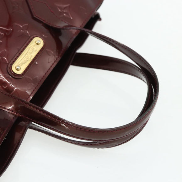 LOUIS VUITTON Vernis Wilshire PM Hand Bag Rouge Favist M91644 LV Auth 176945