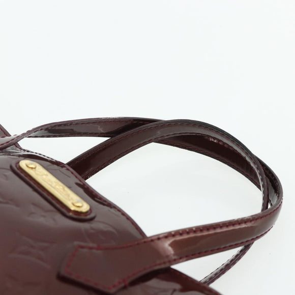 LOUIS VUITTON Vernis Wilshire PM Hand Bag Rouge Favist M91644 LV Auth 176945