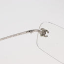 CHANEL COCO Mark Glasses metal Silver 2047-B CC Auth 176951-9