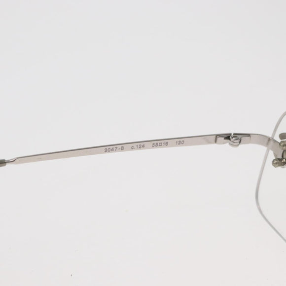 CHANEL COCO Mark Glasses metal Silver 2047-B CC Auth 176951