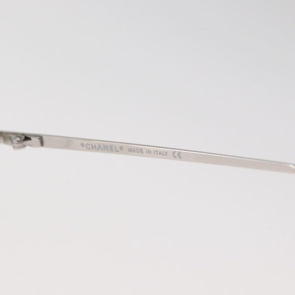 CHANEL COCO Mark Glasses metal Silver 2047-B CC Auth 176951