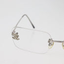 CHANEL COCO Mark Glasses metal Silver 2047-B CC Auth 176951-3