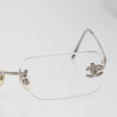 CHANEL COCO Mark Glasses metal Silver 2047-B CC Auth 176951-4