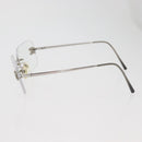 CHANEL COCO Mark Glasses metal Silver 2047-B CC Auth 176951-7