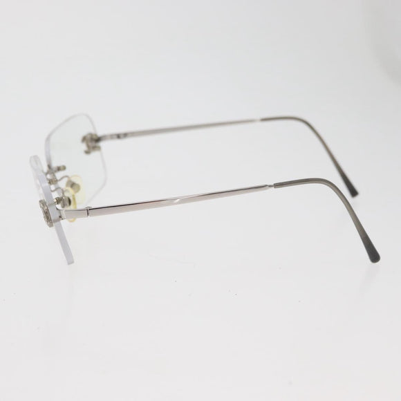 CHANEL COCO Mark Glasses metal Silver 2047-B CC Auth 176951