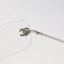 CHANEL COCO Mark Glasses metal Silver 2047-B CC Auth 176951-8