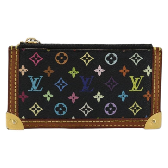 LOUIS VUITTON Monogram Multicolor Pochette Cles Purse Black M13664 Auth 176953