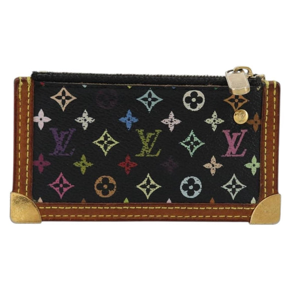 LOUIS VUITTON Monogram Multicolor Pochette Cles Purse Black M13664 Auth 176953