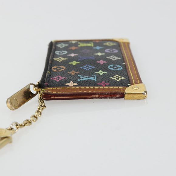 LOUIS VUITTON Monogram Multicolor Pochette Cles Purse Black M13664 Auth 176953
