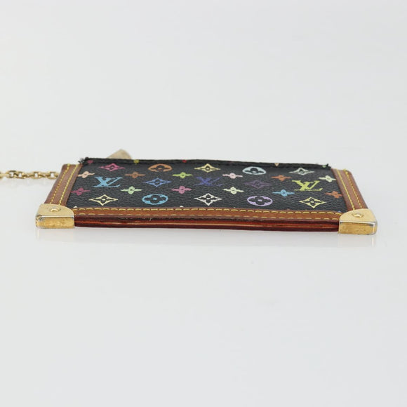 LOUIS VUITTON Monogram Multicolor Pochette Cles Purse Black M13664 Auth 176953