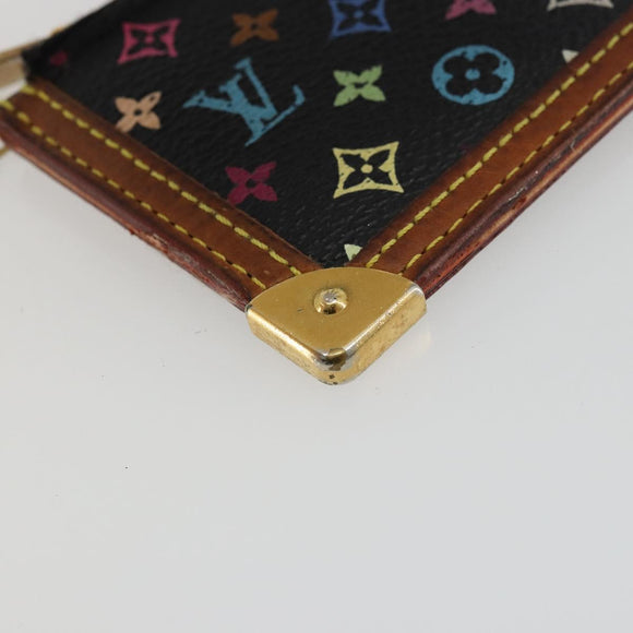 LOUIS VUITTON Monogram Multicolor Pochette Cles Purse Black M13664 Auth 176953