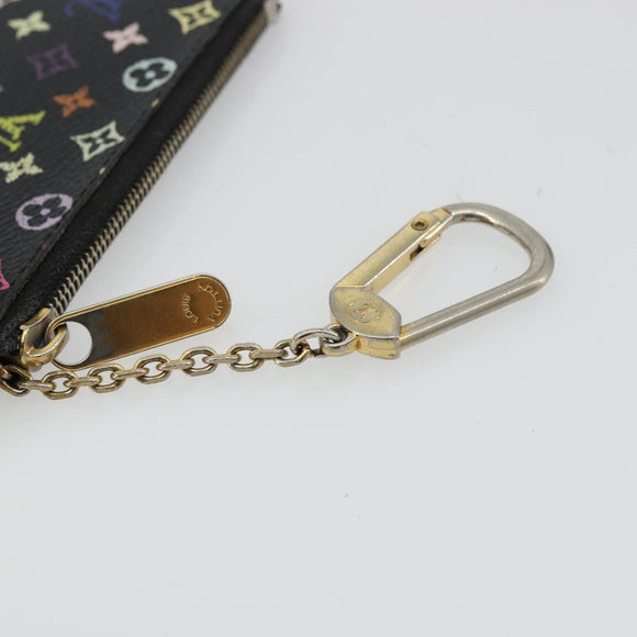 LOUIS VUITTON Monogram Multicolor Pochette Cles Purse Black M13664 Auth 176954