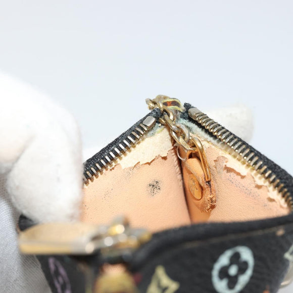 LOUIS VUITTON Monogram Multicolor Pochette Cles Purse Black M13664 Auth 176954