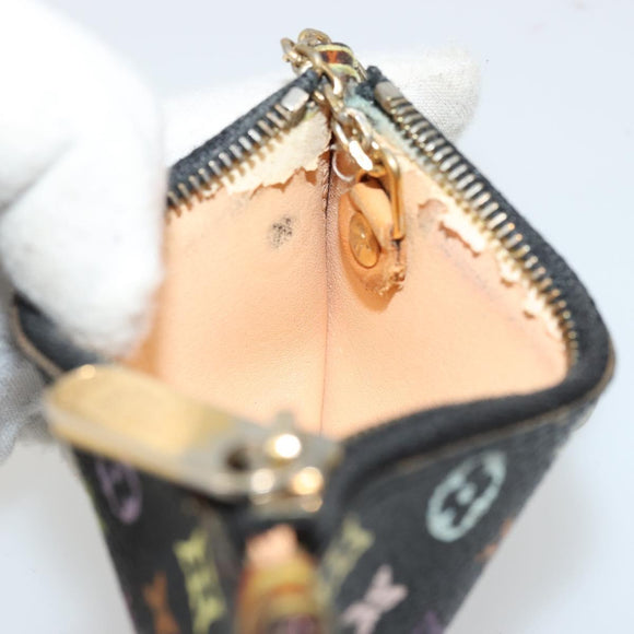 LOUIS VUITTON Monogram Multicolor Pochette Cles Purse Black M13664 Auth 176954