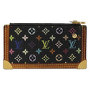 LOUIS VUITTON Monogram Multicolor Pochette Cles Purse Black M13664 Auth 176954-2