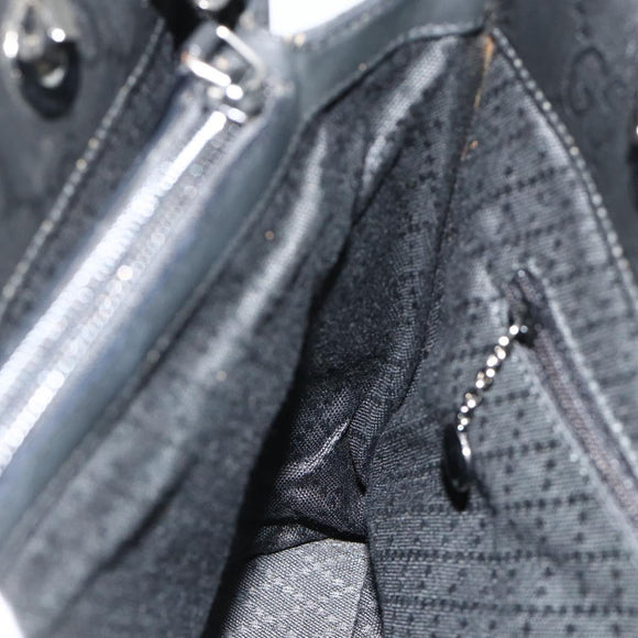 GUCCI Bamboo GG Canvas Hand Bag 2way Black Silver 002 1016 Auth 176966