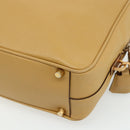 PRADA Hand Bag Safiano leather Beige Gold Auth 176972A-16