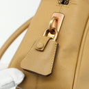 PRADA Hand Bag Safiano leather Beige Gold Auth 176972A-19