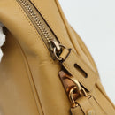 PRADA Hand Bag Safiano leather Beige Gold Auth 176972A-20