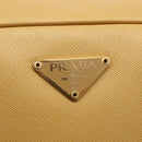 PRADA Hand Bag Safiano leather Beige Gold Auth 176972A-21