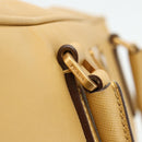 PRADA Hand Bag Safiano leather Beige Gold Auth 176972A-9