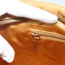 PRADA Hand Bag Safiano leather Beige Gold Auth 176972A-25
