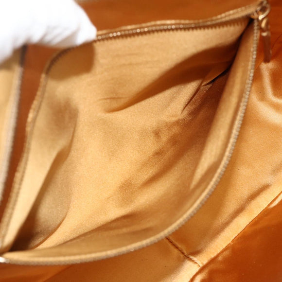 PRADA Hand Bag Safiano leather Beige Gold Auth 176972A