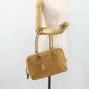 PRADA Hand Bag Safiano leather Beige Gold Auth 176972A-27