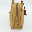 PRADA Hand Bag Safiano leather Beige Gold Auth 176972A-3