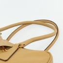 PRADA Hand Bag Safiano leather Beige Gold Auth 176972A-14