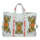 LOUIS VUITTON LV MADE NIGO Trolley Tote Bag Leather White M59366 Auth 176973SM-13