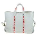 LOUIS VUITTON LV MADE NIGO Trolley Tote Bag Leather White M59366 Auth 176973SM-2