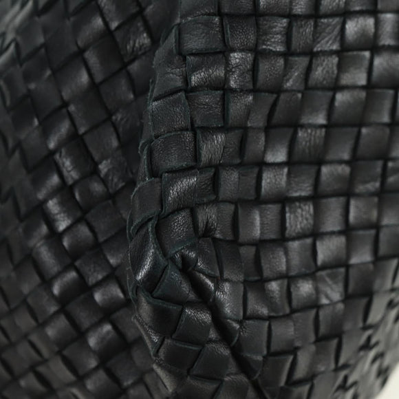 BOTTEGA VENETA INTRECCIATO Cabas MM Tote Bag Leather Black 115664 Auth 176974SAV
