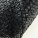 BOTTEGA VENETA INTRECCIATO Cabas MM Tote Bag Leather Black 115664 Auth 176974SAV-16