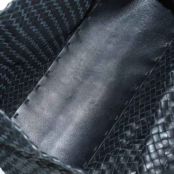 BOTTEGA VENETA INTRECCIATO Cabas MM Tote Bag Leather Black 115664 Auth 176974SAV