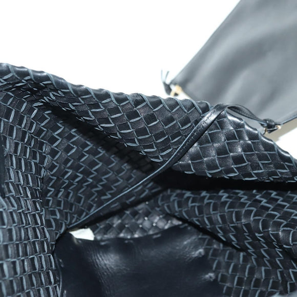 BOTTEGA VENETA INTRECCIATO Cabas MM Tote Bag Leather Black 115664 Auth 176974SAV