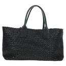 BOTTEGA VENETA INTRECCIATO Cabas MM Tote Bag Leather Black 115664 Auth 176974SAV-13