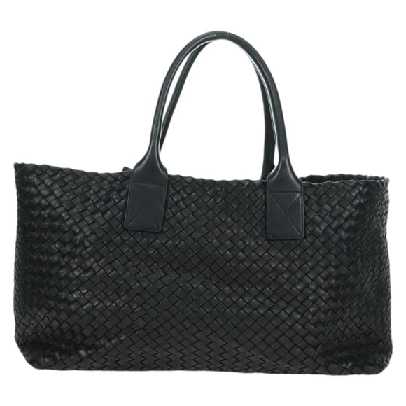 BOTTEGA VENETA INTRECCIATO Cabas MM Tote Bag Leather Black 115664 Auth 176974SAV