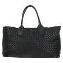 BOTTEGA VENETA INTRECCIATO Cabas MM Tote Bag Leather Black 115664 Auth 176974SAV-2