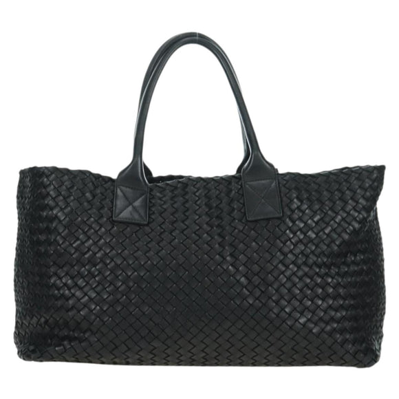 BOTTEGA VENETA INTRECCIATO Cabas MM Tote Bag Leather Black 115664 Auth 176974SAV
