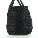 BOTTEGA VENETA INTRECCIATO Cabas MM Tote Bag Leather Black 115664 Auth 176974SAV-3